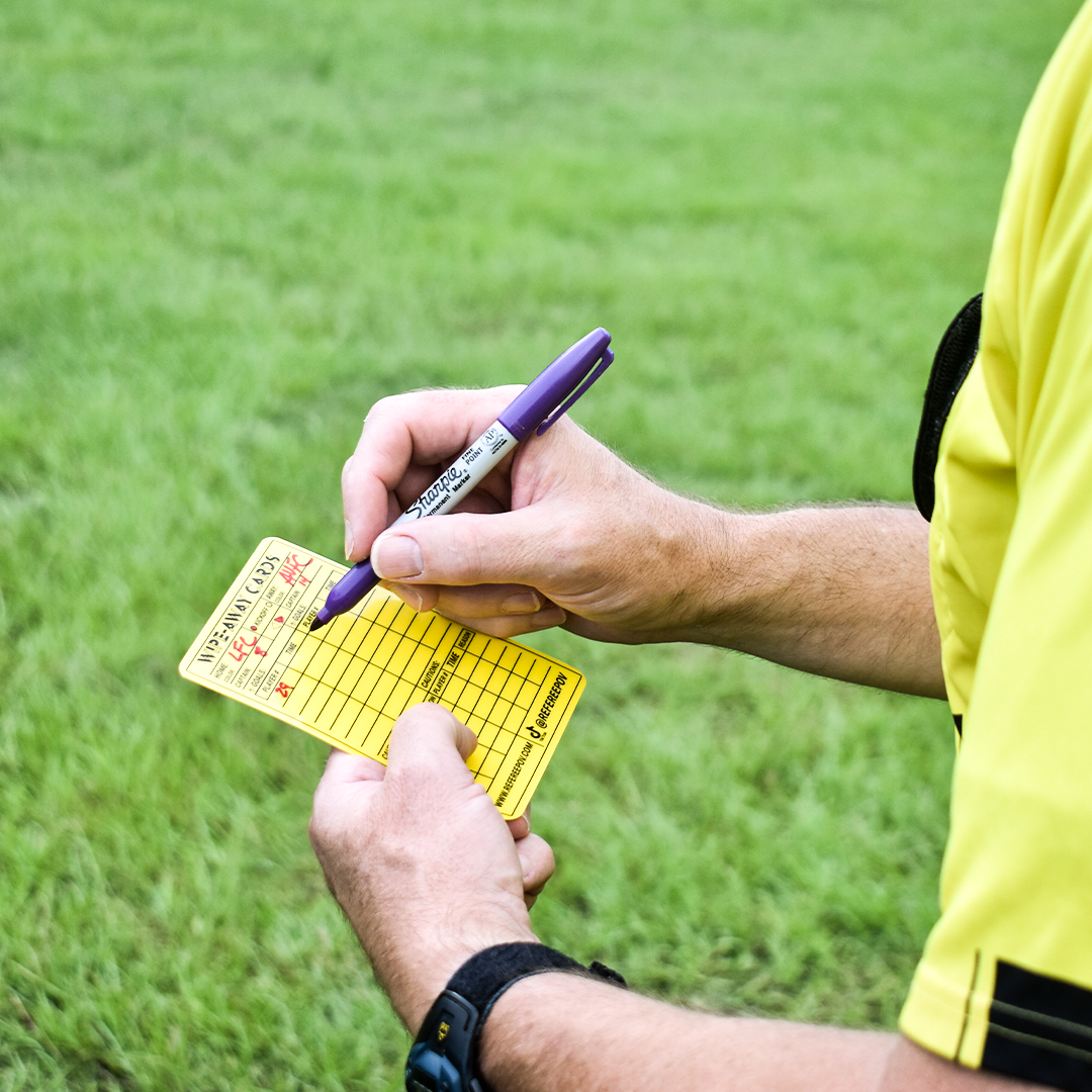 Square Swivel Referee Flags + Wipe-Away Soccer Referee Cards – Referee POV