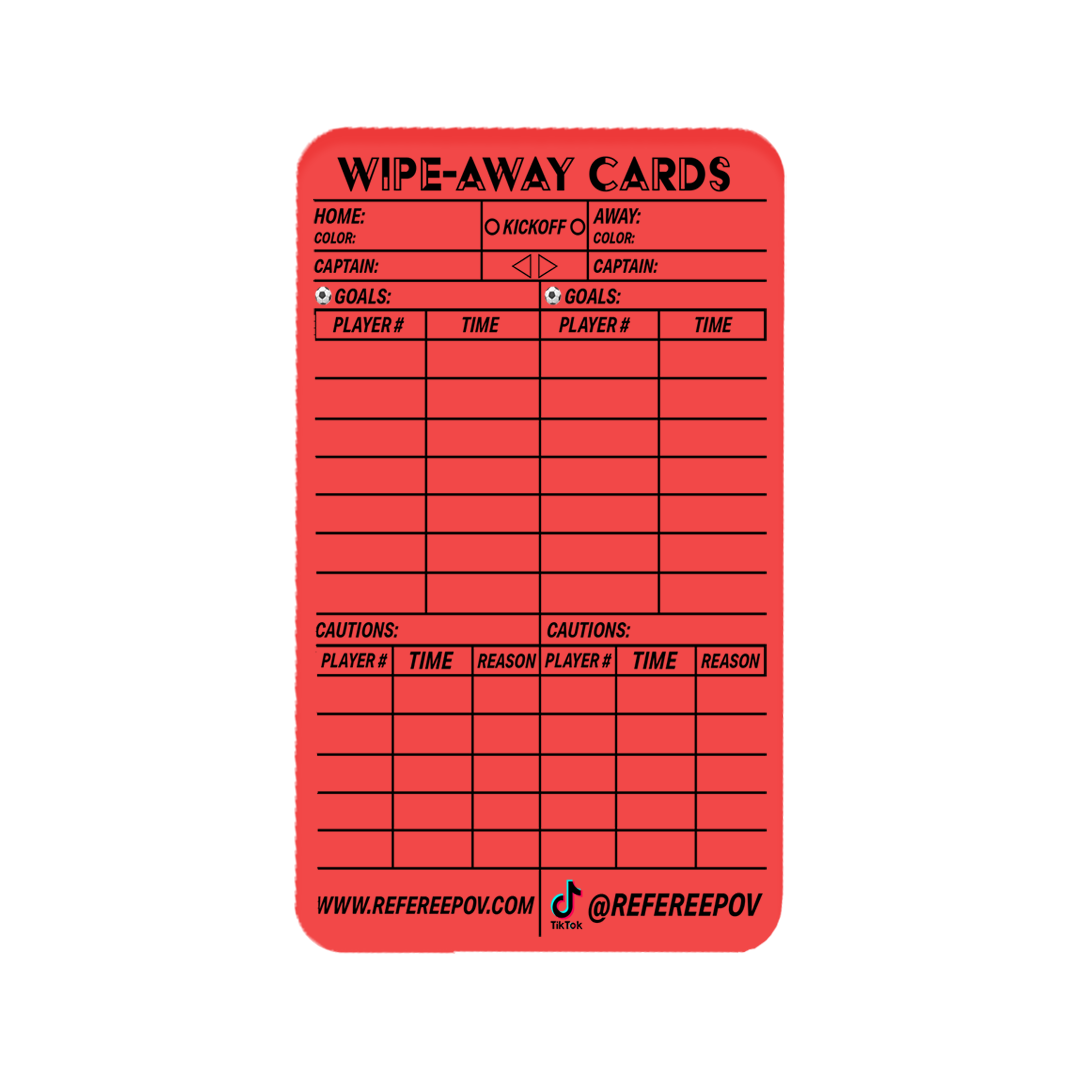 Wipe-Away Soccer Referee Card Set of 15