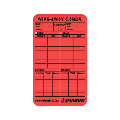 Wipe-Away Soccer Referee Card Set of 15