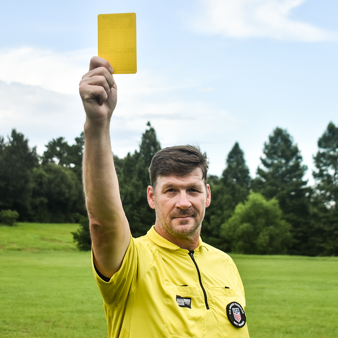 Wipe Away Soccer Referee Card Yellow Referee POV