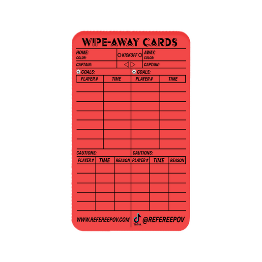 Wipe-Away Soccer Referee Card - Red